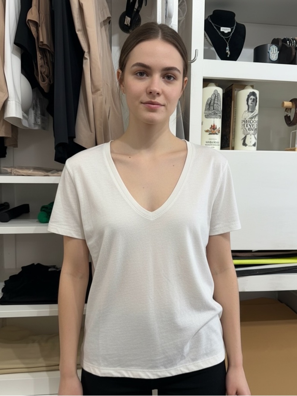 Zadig in Voltaire, Marta V, wings V-Neck Women's Tee - White